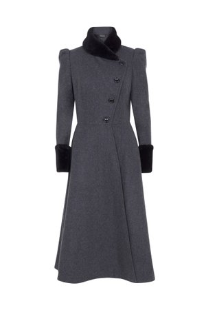 Violet Fur Trim Dress Coat | Vintage Inspired Fashion & Accessories