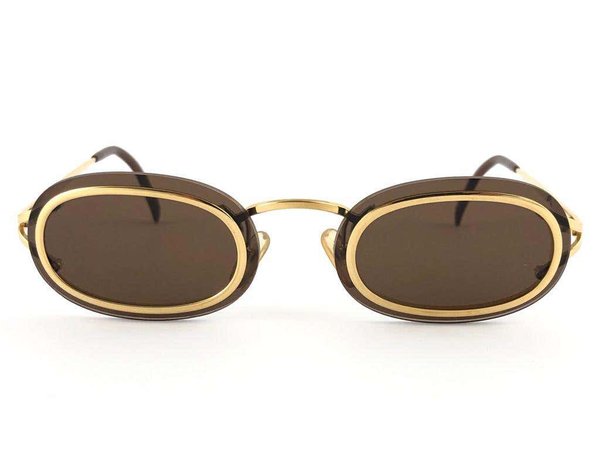 New Vintage Christian Dior 2970 Oval Small Gold Optyl Sunglasses