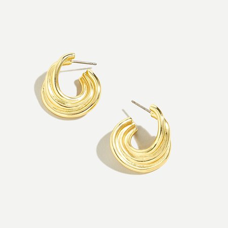 J.Crew: Twisted Huggie Hoop Earrings For Women gold