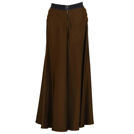 2000's Gaultier Brown Maxi Skirt For Sale at 1stDibs