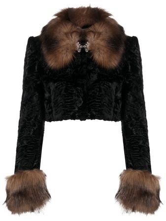 Alessandra Rich faux-fur Cropped Jacket - Farfetch
