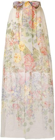 floral print sheer skirt