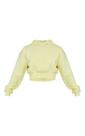 Yellow Pocket Front Cropped Hoodie | Co-Ords | PrettyLittleThing USA