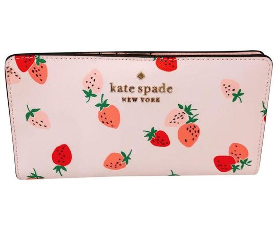 Kate Spade Pink Multi Strawberry Bifold Limited Edition Wallet Listed By - Tradesy