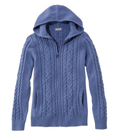 cursed cable knit blue sweater hoodie