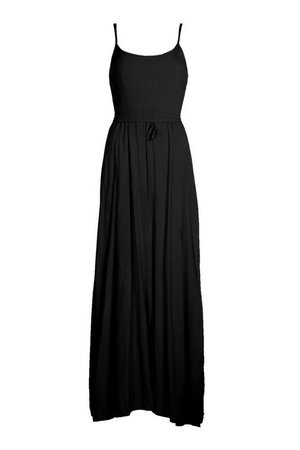 Strappy Double Layer Maxi Dress | boohoo black