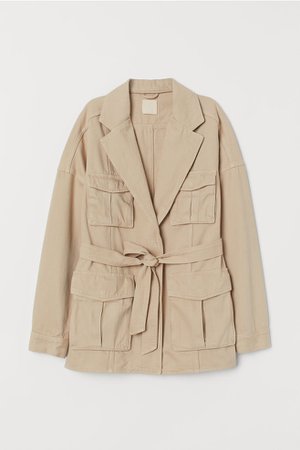 Twill utility jacket - Light beige - Ladies | H&M GB