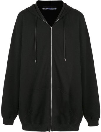 oversized zip front hoodie