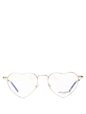 SAINT LAURENT Loulou heart-shaped metal glasses