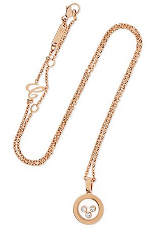 Chopard | Happy Diamonds 18-karat rose gold diamond necklace | NET-A-PORTER.COM