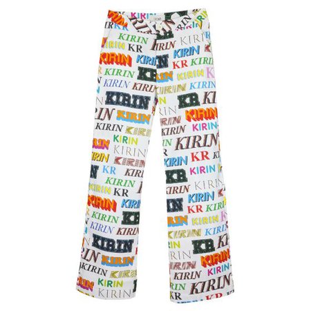 Kirin By Peggy Gou TYPO DRILL WIDE LEG PANTS / 0280 : WHITE MULTICOLOR