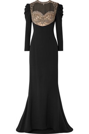Reem Acra | Embellished tulle and silk-cady gown | NET-A-PORTER.COM