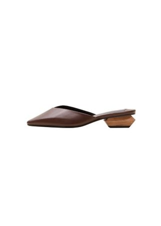 Violeta BY MANGO Geometric heeled leather shoe