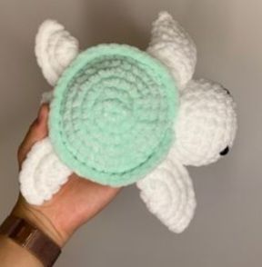 white and green turtle crochet