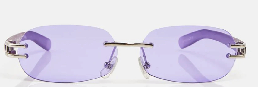 Dolls Kill-  Holla Purple Oval Sunglasses