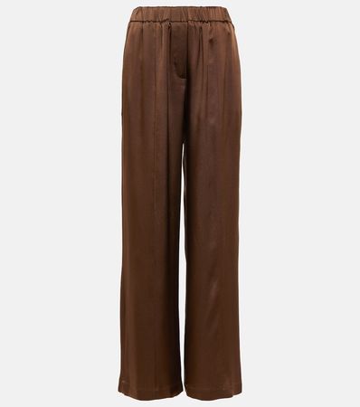 Silk Satin Pajama Pants in Brown - Loewe | Mytheresa