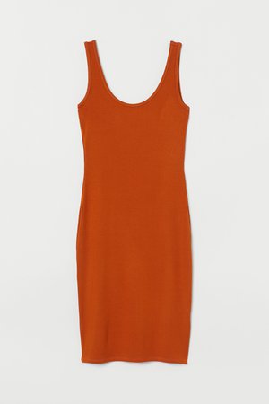 Testhezálló dzsörzéruha - Sötét narancssárga - NŐI | H&M HU