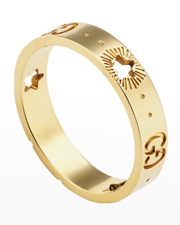 Gucci Icon Ring with Star Detail in Yellow Gold | Neiman Marcus