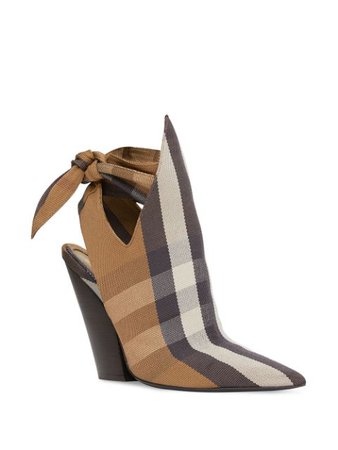 Burberry Tie Detail Check Mules - Farfetch