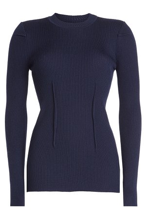 Ribbed Knit Top with Wool Gr. 1