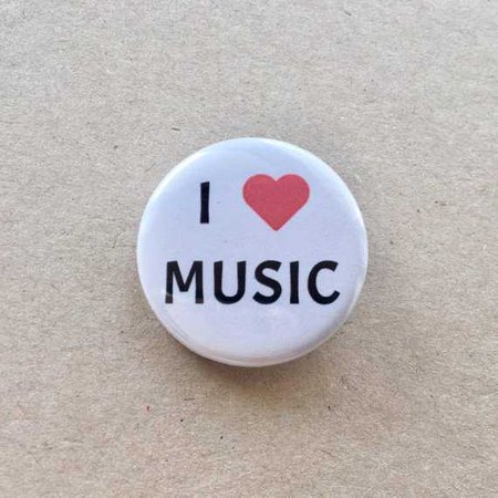 I Love Music Button Pins