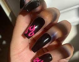 black and pink nails - Google Search