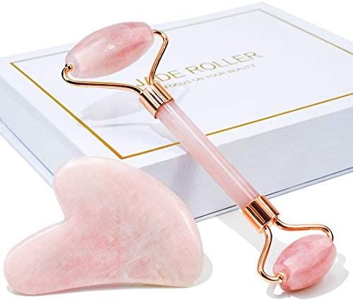 Amazon.com: Jade Roller & Gua Sha, Face Roller, Facial Beauty Roller Skin Care Tools, BAIMEI Rose Quartz Massager for Face, Eyes, Neck, Body Muscle Relaxing and Relieve Fine Lines and Wrinkles : Beauty & Personal Care