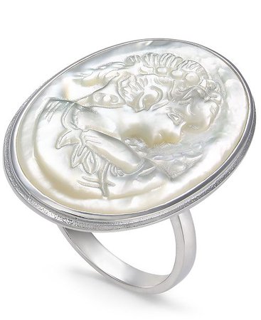 Macy's Mother-of-Pearl Sterling Silver Cameo Ring