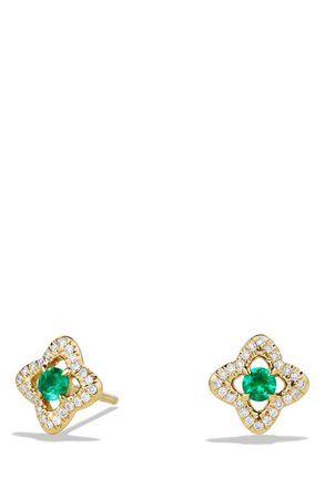 David Yurman 'Venetian Quatrefoil' Earrings with Precious Stones and Diamonds in 18K Gold | Nordstrom