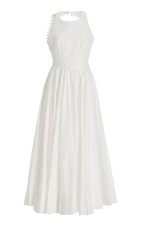 Florence Pearl-Trimmed Cotton Midi Dress By Aje | Moda Operandi