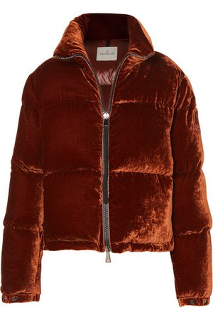 Moncler | Quilted velvet down jacket | NET-A-PORTER.COM