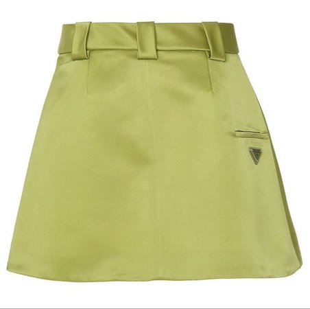 silk green prada skirt
