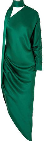 Ralph & Russo - One-shoulder Silk-satin Dress - Emerald