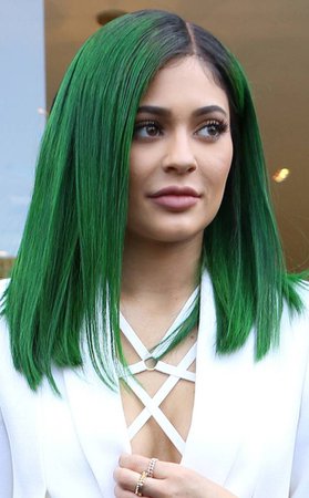 Kylie Jenner Unveils Dark Green Hair for Her Lip Kit Launch Party—See Her Colorful New 'Do! | E! News