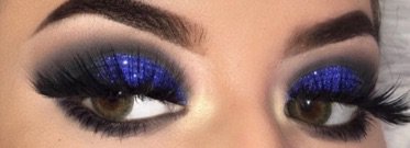 Blue / Black Glitter Eye Makeup