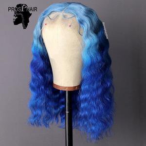 Human Hair Blue Ombre Color Lace Front Deep Wave Wigs – Prosp Hair Shop