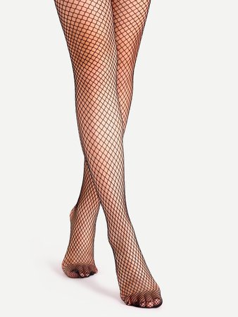 Black Sexy Fishnet Pantyhose Stockings | ROMWE