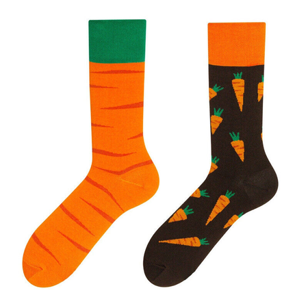mismatched carrot socks