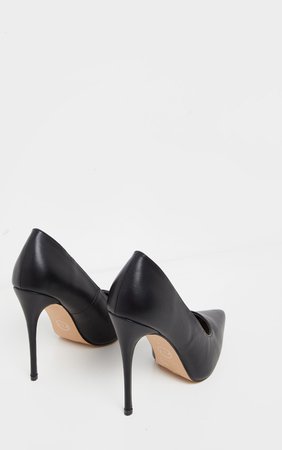 Black Pu Court Shoe | Shoes | PrettyLittleThing USA