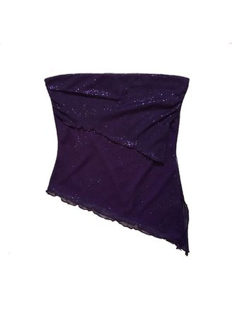 purple glitter asymmetrical top shirt