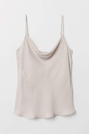 Draped Camisole Top - Brown