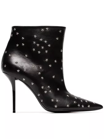Saint Laurent Pierre Star Embellished 95 Leather Boots