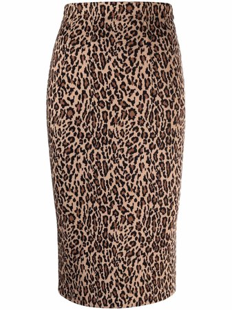 Pinko Leopard Print Pencil Skirt - Farfetch