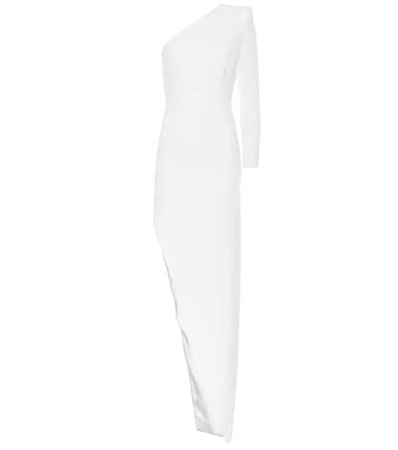Jolie one-shoulder crêpe gown