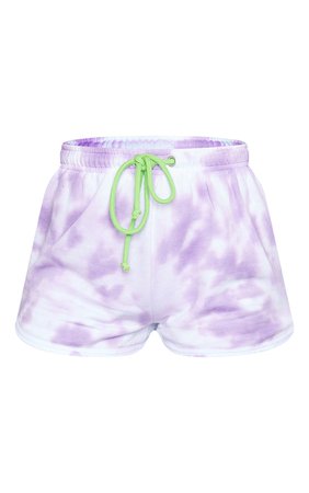 Lilac Tie Dye Sweat Runner Shorts | Co-Ords | PrettyLittleThing