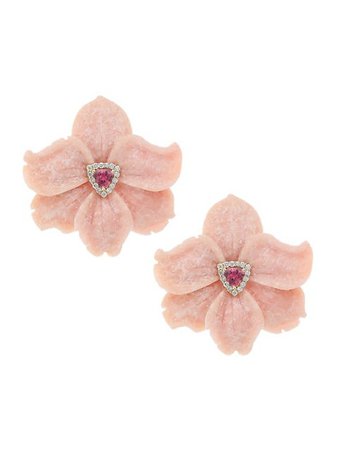 Casa Castro Mother Nature Angel Skin, Pink Tourmaline & Diamond Orchid Earrings | SaksFifthAvenue