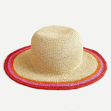 J.Crew: Wide-brim Crochet Garden Hat For Women natural