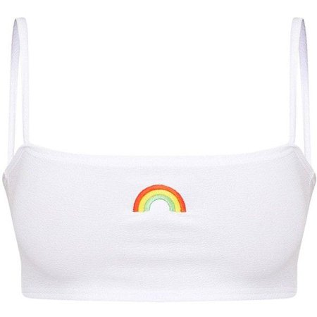 WHITE EMBROIDERED RAINBOW STRAPPY CROP TOP - Buscar con Google