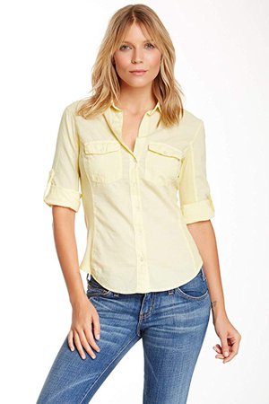 Amazon.com: James Perse Womens Contrast Side Panel Button-Down Shirt [ Sz. 0 US | XS ] (OZ): Gateway