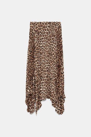 ANIMAL PRINT PLEATED SKIRT - View All-SKIRTS-WOMAN | ZARA United States brown